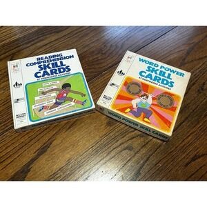Vtg Milton Bradley Reading Comprehension Word Power Skill Cards 7311 7310 Rare